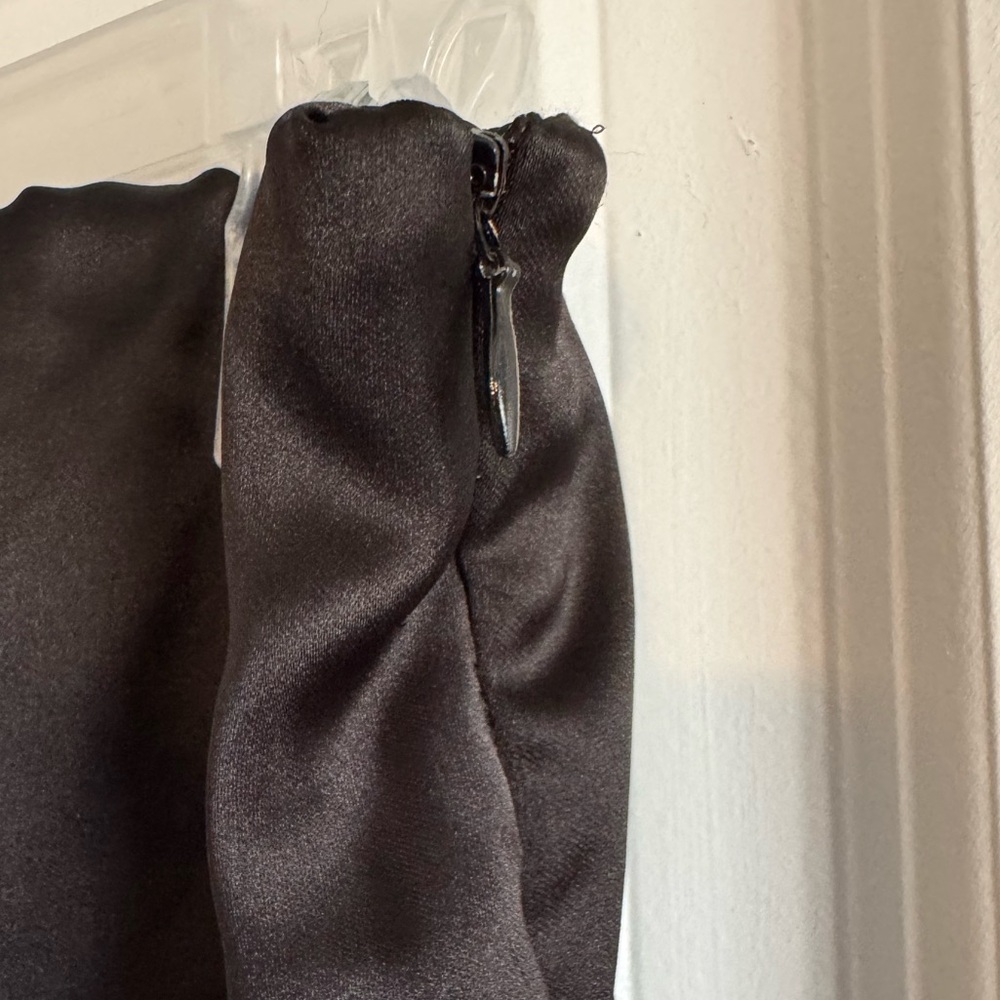 Black Tube Satin Maxi Dress - Picture 2 of 6